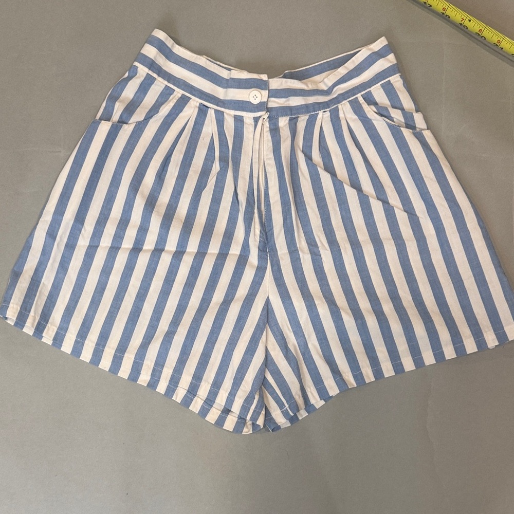 vintage Blue and White Striped Women's Shorts
